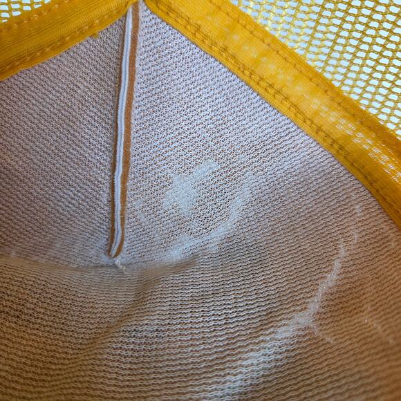 Vintage Stren Fishing Trucker Hat Mesh Snapback Yellow White Foam Front USA - Picture 9 of 9